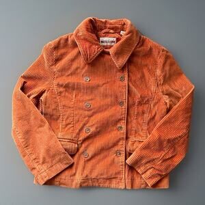 Y2K 90s True Mark Best Authentic Rust Orange Corduroy Button Collared Coat M